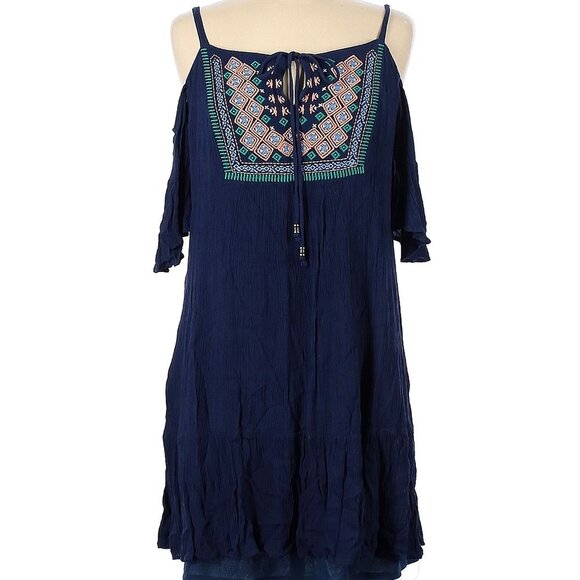 Luxology Embroidered Cold Shoulder Tunic Dress - Boho/Southwest - Picture 3 of 6
